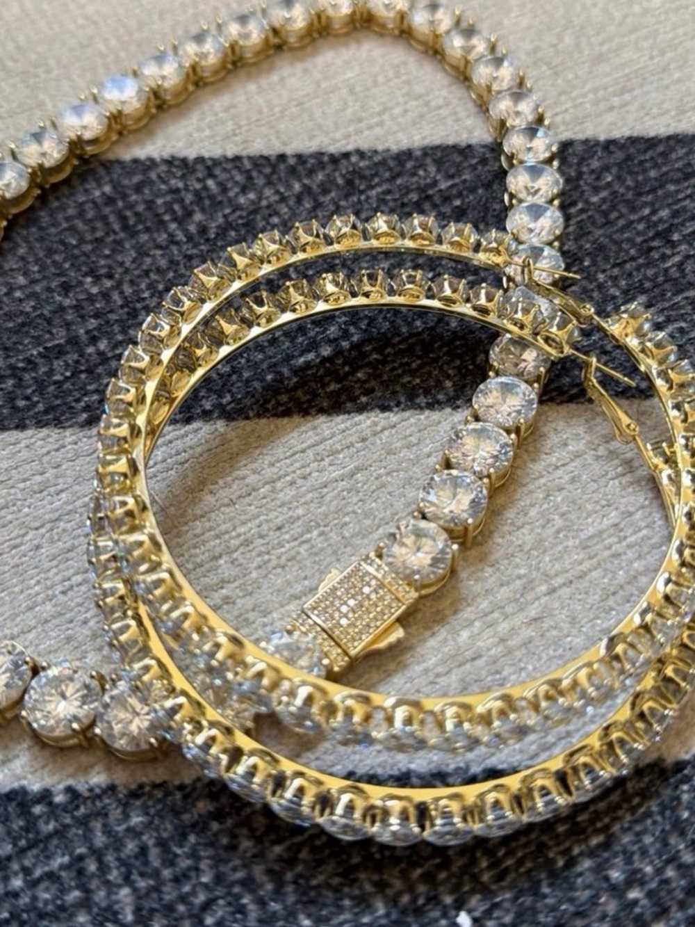 Bbykute tennis necklace and extra large cheap earrings